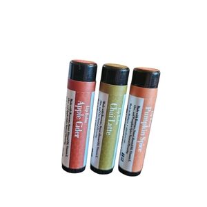 NWT SISTER BEES Lip Balm Trio - Apple Cider, Chai Latte, Pumpkin Spice